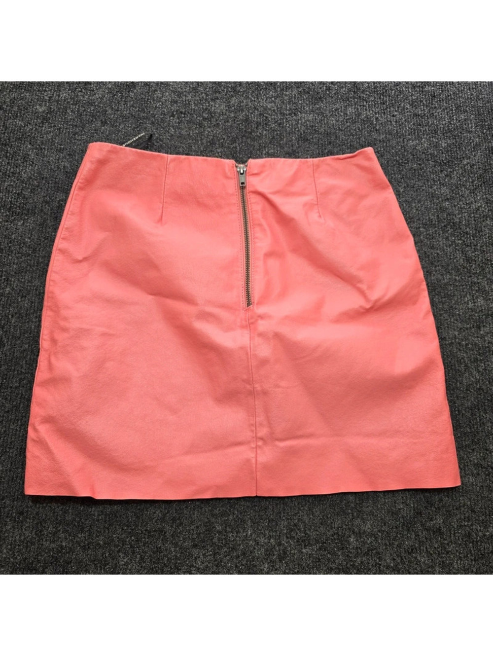 Warehouse Pink Real Leather Mini Skirt Womens 4 US 8 UK Pastel Coquette Zip Back